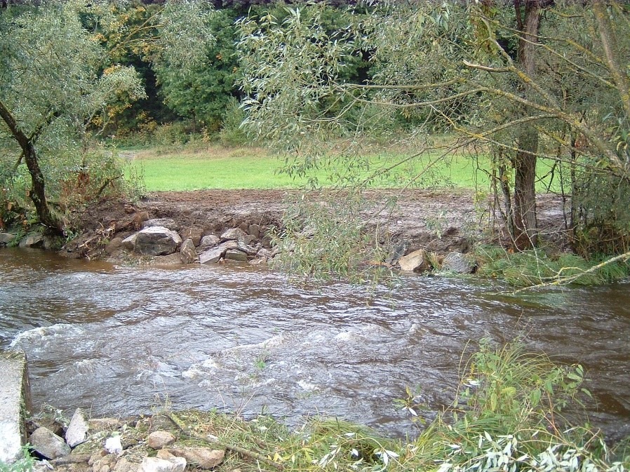 Nach dem Rückbau der Hiaslmühle fließt die Mitternacher Ohe hier wieder frei und ist durchgängig für Wanderfische.